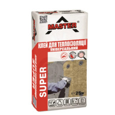 Клей для пінопласта і мінвати, приклейка і армування Супер Master 25кг Клей для пінопласта і мінвати, приклейка і армування Супер Master 25кг